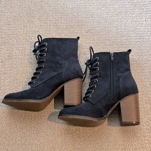 Candies Navy Heel Boots